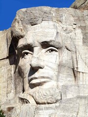Obraz premium Up Close View of Abraham Lincoln at Mount Rushmore National Park in South Dakota USA