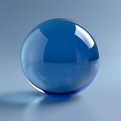 Dark Blue Glossy Sphere Generative AI