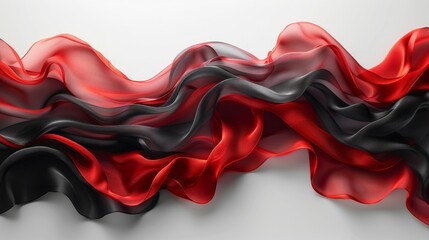 Dynamic Ribbon Wave on White Background Generative AI