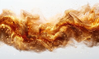 Sparkling Gold Dust Border Design with White Copy Space Generative AI