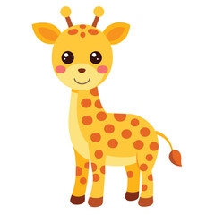 Fototapeta premium Cute cartoon giraffe vector illustration