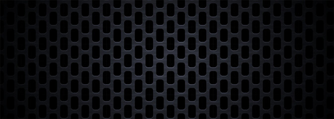 Black background. Dark metal texture steel background. Web design template vector illustration.