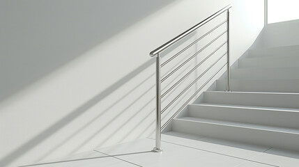 A sleek and contemporary handrail made of brushed aluminum, adding a modern touch.