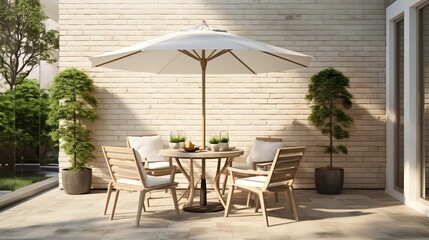 Modern Outdoor Cafe Design with Umbrellas