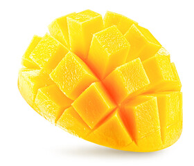 slices of mango isolated on the white background. Clipping path - 748314855