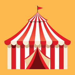 Striped red circus tent stock vector illustration