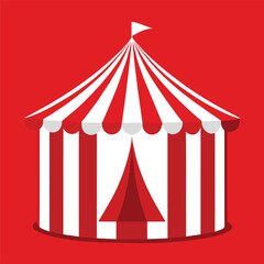 Striped red circus tent stock vector illustration