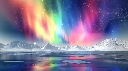 Beautiful Aurora northern lights of the polar night, Northern Lights mesmerizing allure, Vibrant celestial colors dance across the night sky