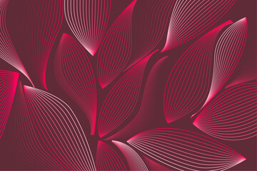 Art deco background graphics design. Flowing shapes design art deco wallpaper. Magenta pink lines abstract creative geometric art nouveau background. Vector illustration.