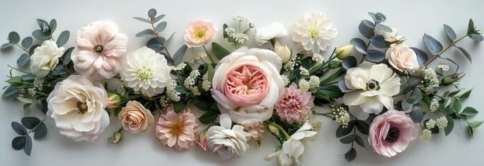 flowers arrangement on a white background