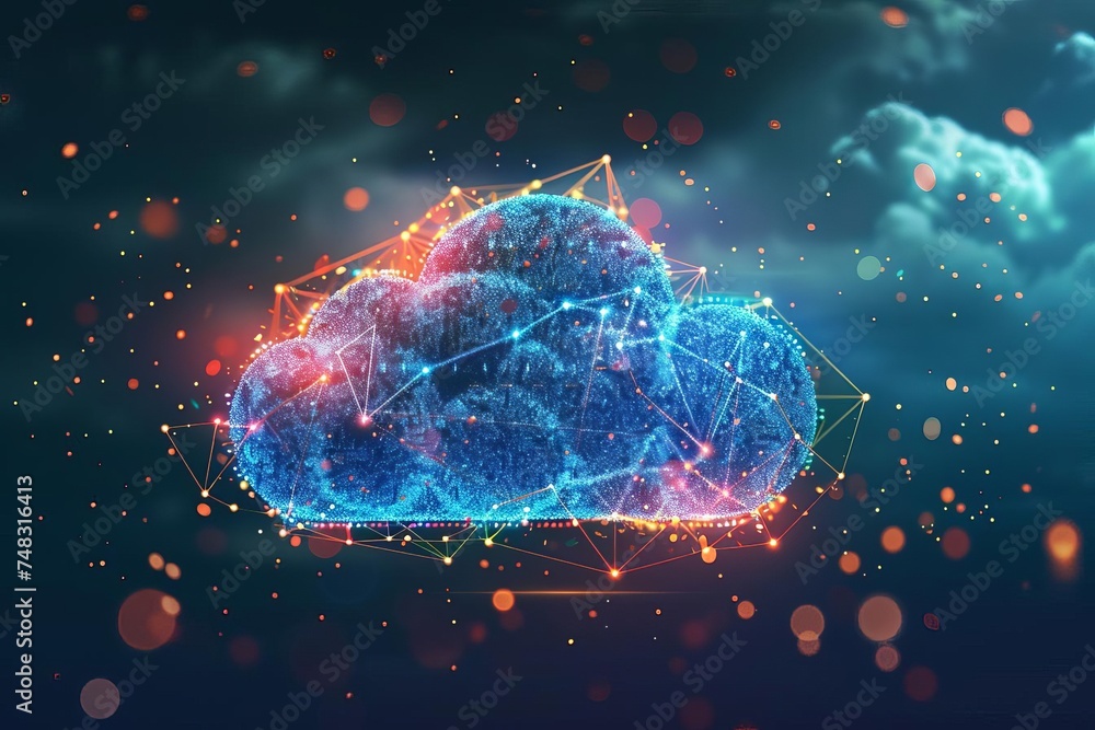 Aufkleber innovative cloud data storage solution showcasing seamless information exchange across global networ