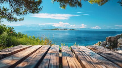 Fototapeta na wymiar a pier with a view of the sea