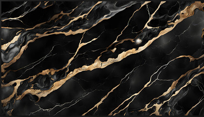 Widescreen image of black palette marbled with gold