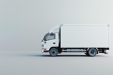 Sleek white delivery truck Perfectly isolated on a clean background Ideal for logistics Delivery services And transportation themes