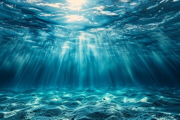 Tranquil undersea scene with sunlight filtering through the water Showcasing the serene beauty of...