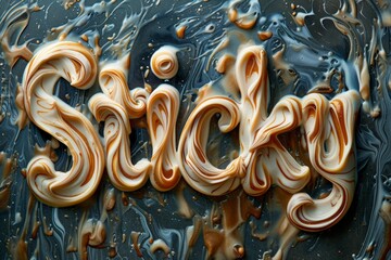 Creamy Toffee Ice Cream Close-up Generative AI - obrazy, fototapety, plakaty