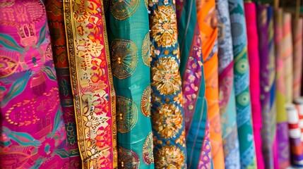 Colourful Indian Fabric in the market

