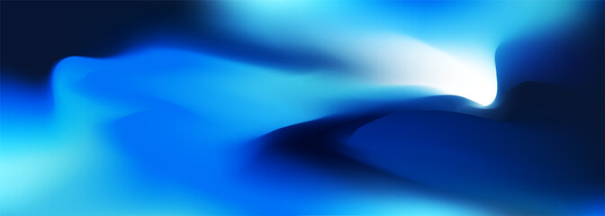 Bright blue holographic background. Abstract blue liquid gradient creative banner. Blurred soft blend color gradation minimalist background. Vector illustration. © Biod