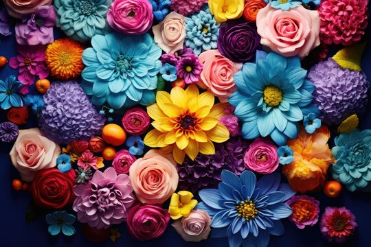Craft Paper Flowers Texture Background, Beatuful Floral Arangement, Craft Paper Flowers Pattern