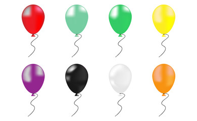 Balloon set isolated on a white background.Vector illustration balloon for parties,birthday, weddings.