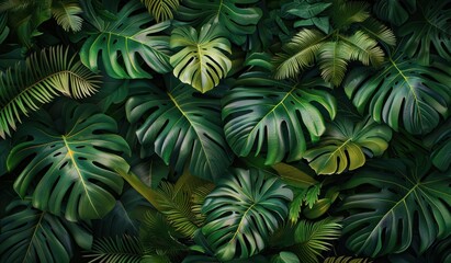 various leaves of tropical jungle tropical leaves