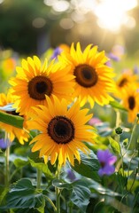 Obraz premium sunny sunflowers giclee print
