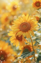 sunny sunflowers giclee print