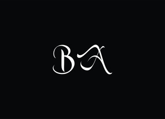 ba initial logo design vector luxury premium
