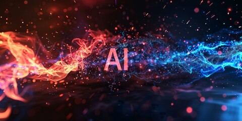 Ai background, artificial intelligence smart technologies wallpaper.
