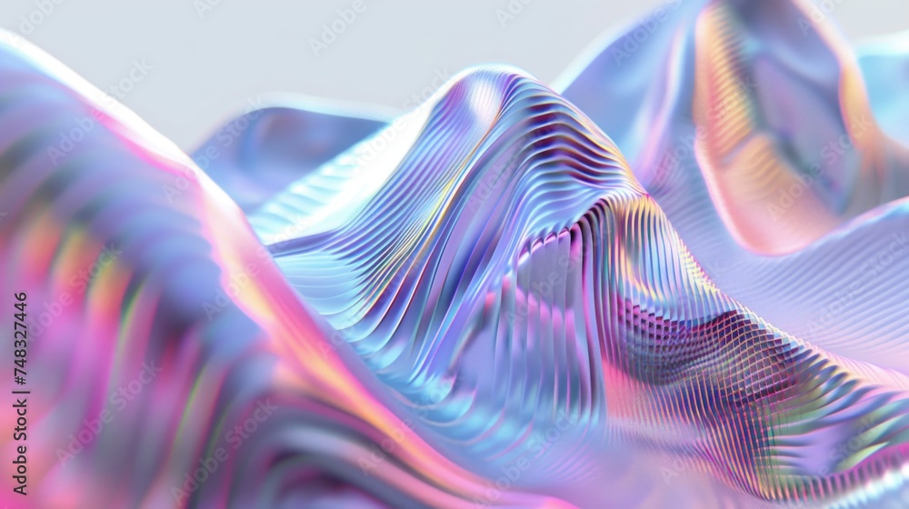 Aufkleber holo abstract 3d shape. glitch effect. ai generative.