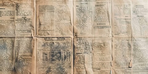 Newspaper paper grunge vintage old aged texture background.