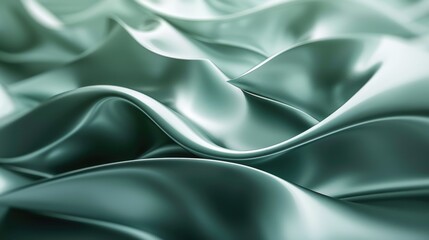 Obraz premium Holo 3D form of green-gray color. Abstract background or screensaver. AI generative.