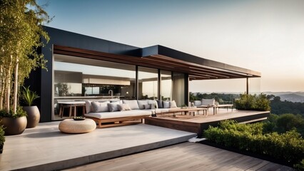 Modern villa with a rooftop terrace, providing panoramic views and an ideal space for outdoor entertainment