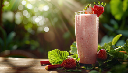 Strawberry rhubarb smoothie, strawberry smoothie, berry smoothie, healthy smoothie, 