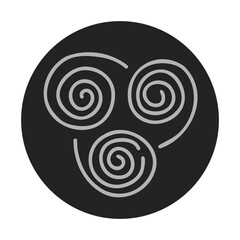 Air symbols in black circle .element of nature .air power symbol