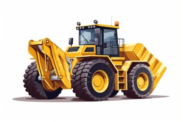 Front loader transporting crushed stone at construction site.