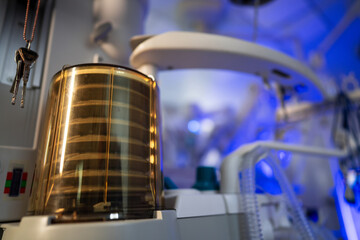 Professional surgery clinic. Robotic new technologies hospital room.