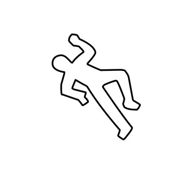 black outline body crime scene clip art preview