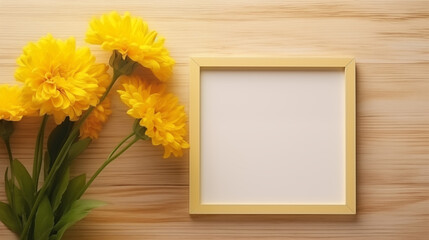 frame with yellow summer flowers
