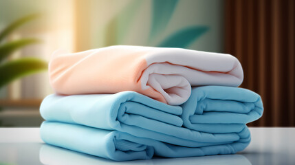 Obraz na płótnie Canvas A stack of clean towels