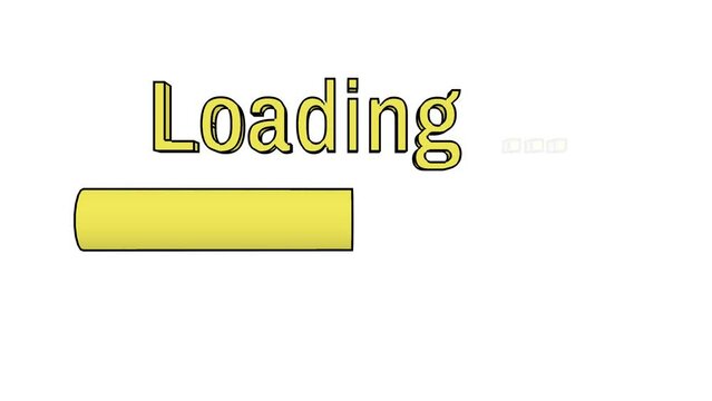 Yellow loading cartoon style on white back