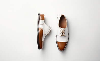 International Shoemaker's Day in white minimalist style. Shoes top view