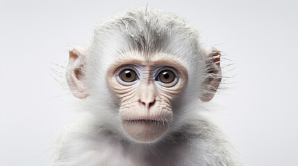 Monkey Day. Monkey on white close up.