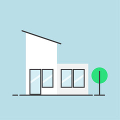 minimalist modern house, building vector design