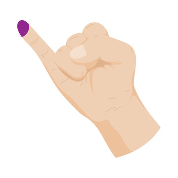 finger sign has participated in the election, vector illustration of finger ink sign