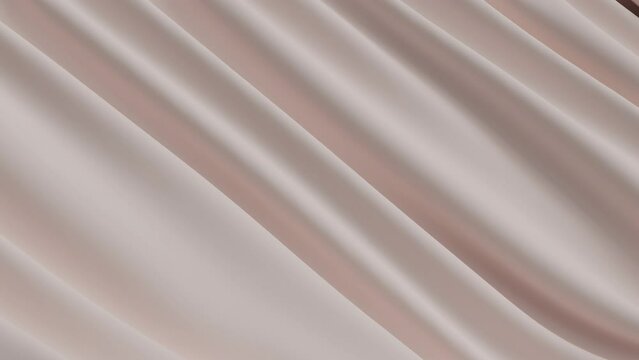 Abstract tenderness beige peach silk background luxury wave cloth satin pastel color fabric. Gold milk liquid wave splash, wavy fluid texture. Fluttering material. 3D animation motion design wallpaper