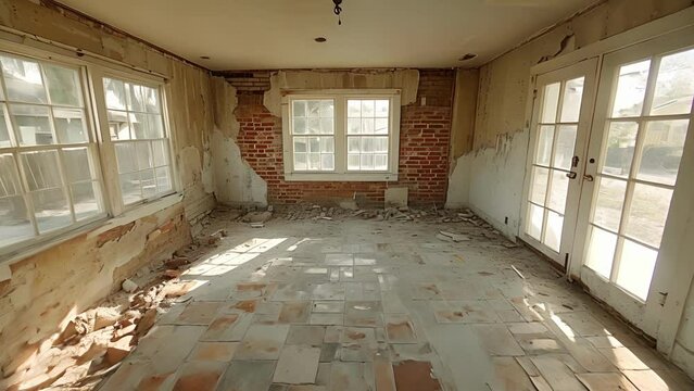 A timelapse video of a renovation project from the initial demolition to the final touches showcasing the transformation through the hard work and craftsmanship of a team