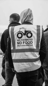 Cardiff, uk - 28th February  2024: Welsh Farmers Protest 