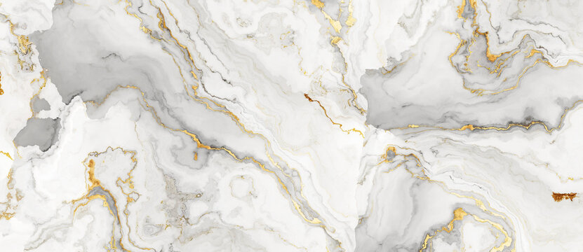 White marble pattern with gold inclusions
