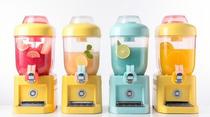 Summer cool slush or smoothie iced fruit juice dispenser machine for refreshing chilled drinks